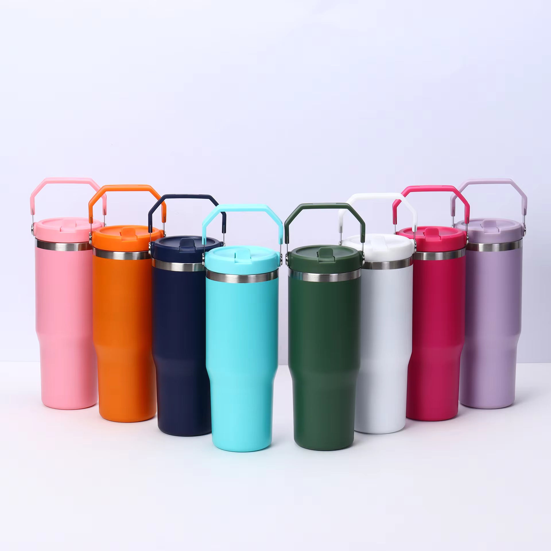 Personalized 30oz Flip Straw Stainless Steel Plated Tumbler