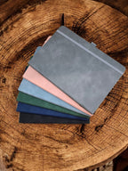 Personalized Hardcover A5 Notebook | Fabric Cover Journal with Elastic Band