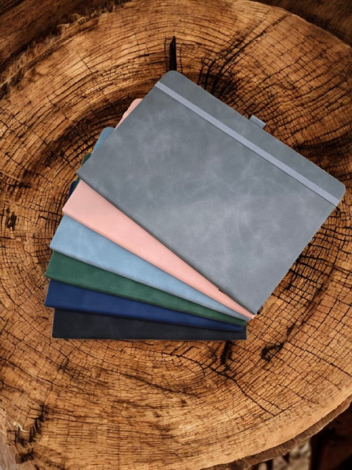 Personalized Hardcover A5 Notebook | Fabric Cover Journal with Elastic Band