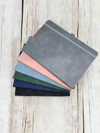 Personalized Hardcover A5 Notebook | Fabric Cover Journal with Elastic Band