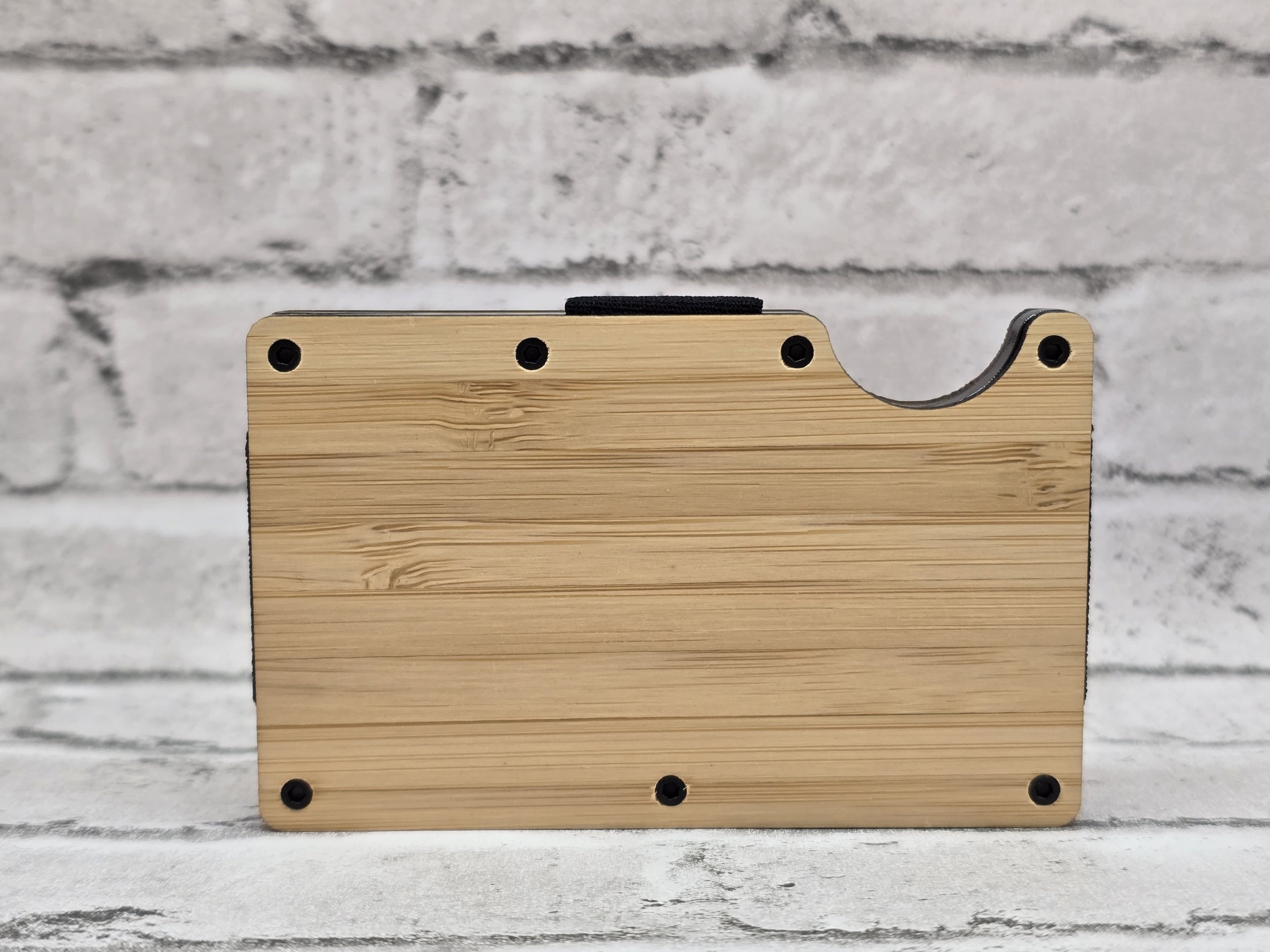 Personalized Natural Wooden Credit Card Holder w/ Money Clip