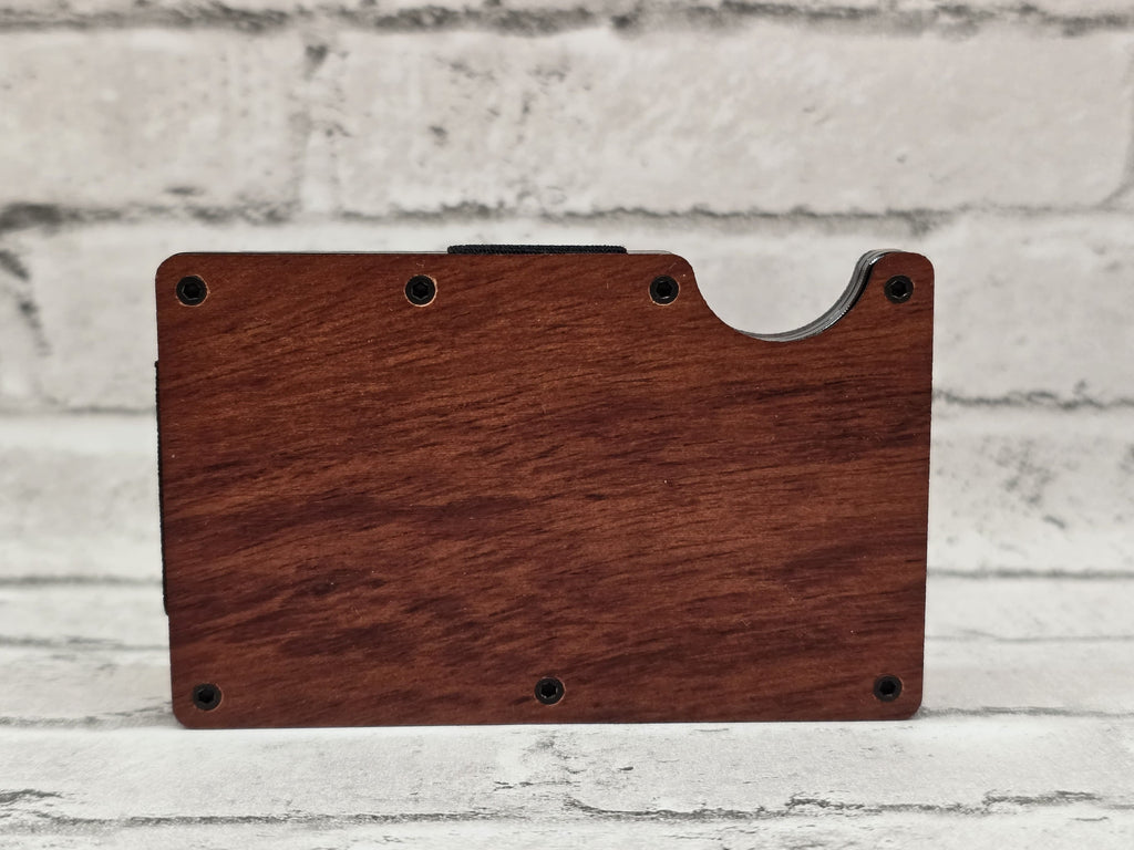 Personalized Natural Wooden Credit Card Holder w/ Money Clip