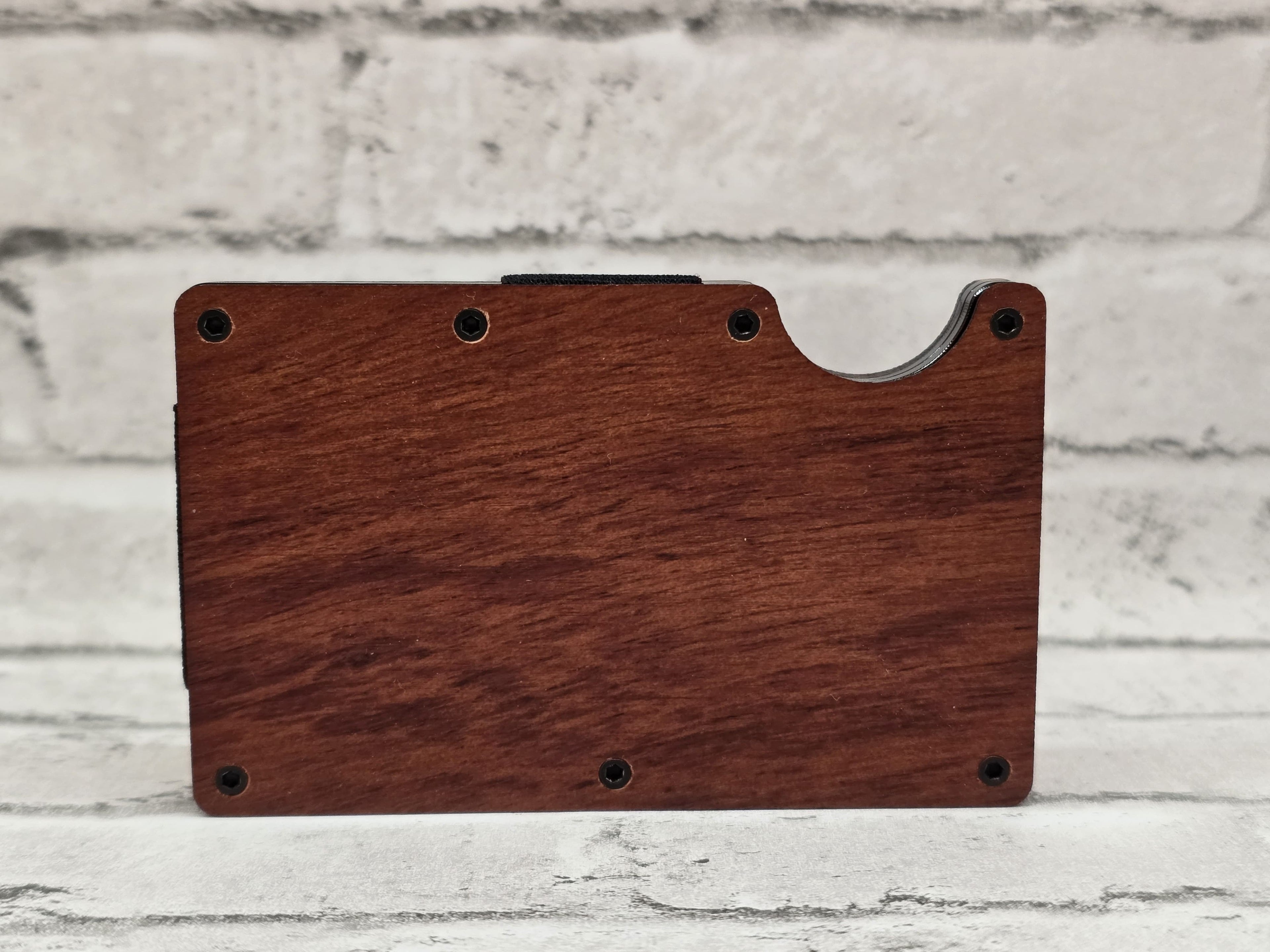 Personalized Natural Wooden Credit Card Holder w/ Money Clip