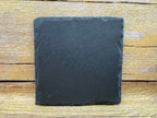 Personalized Black Slate Stone Coasters | Round and Square 4 Pack