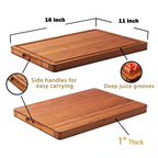 Personalized Large Dark Bamboo Cutting Board with Juice Groove