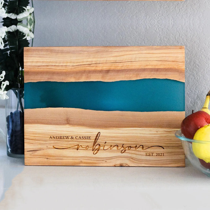 Personalized Olive Wood Resin Charcuterie & Cutting Board