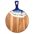 Personalized Ocean-Themed Acacia Wood Resin Cutting Board | Round and Square