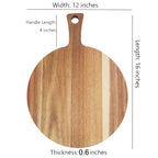 Personalized Acacia Wood Pizza Board & Charcuterie Serving Board with Handle
