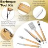Grill Set 1 BBQ Tool Set with Bamboo Box | Wooden Grill Utensil Kit