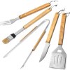 Grill Set 3 BBQ Tool Set with Bamboo Box | Wooden Grill Utensil Kit