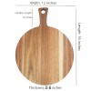 Acacia Wood Pizza Board & Charcuterie Serving Board with Handle | Thick Cutting Board for Kitchen, Home, and Restaurant Use