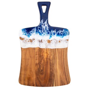 Ocean-Themed Wood Resin Charcuterie Board | Acacia Wood Cheese & Appetizer Cutting Board